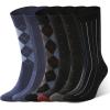 imageBAMBOO COOL Mens Dress Socks Crew SocksBamboo Viscose Lightweight Thin Argyle Pattern Ribbed striped 36 PackMulticolor C6