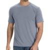 imageBAMBOO COOL Mens TShirts Short Sleeve Shirt Heavyweight Crew Neck T Shirt for Man Moisture Wicking Casual TeesBblue Grey