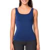 imageBAMBOO COOL ShelfBra Camisole for Women Chest Cover Basic Tank Top with Adjustable Strap Soft UndershirtDark Blue