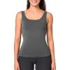 imageBAMBOO COOL ShelfBra Camisole for Women Chest Cover Basic Tank Top with Adjustable Strap Soft UndershirtGrey