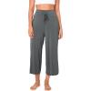 imageBAMBOO COOL Women Pajama Pants High Waisted Wide Leg Lounge Sleep Bottoms Light Weight Casual Yoga Capri PantsGrey