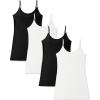 imageBAMBOO COOL Womens Basic Camisole Tank Top with Adjustable Spaghetti Strap Cute Undershirt 34 PackMulticoloured 034pack