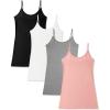 imageBAMBOO COOL Womens Basic Camisole Tank Top with Adjustable Spaghetti Strap Cute Undershirt 34 PackMulticoloured 044pack