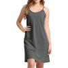 imageBAMBOO COOL Womens Chemise Sleepshirts with Adjustable Spaghetti Strap Homewear Soft Tank NightgownGrey