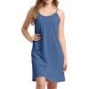 imageBAMBOO COOL Womens Chemise Sleepshirts with Adjustable Spaghetti Strap Homewear Soft Tank NightgownHaze Blue