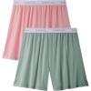 imageBAMBOO COOL Womens Pajama Shorts Elastic Waistband Pj Pants Leg Opening Lounge Sleep Shorts 2 PackMulticoloured 022pack
