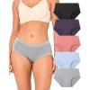imageBAMBOO COOL Womens Underwear Mid Waisted Brief Ladies Panties Moisture Wicking Stretchy Full Coverage 5 PackMulticolor5packc