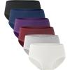 imageBAMBOO COOL Womens Underwear Soft Lace Panties Mid Waisted Seamless Briefs Moisture Wicking Stretchy 6 PackMulticolor5packb