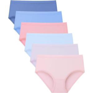 imageBAMBOO COOL Girls Underwear Breathable MoistureWiking Panties Lightweight Soft Solid Color Briefs 6 Pack 614YMulticoloredc6 Packs