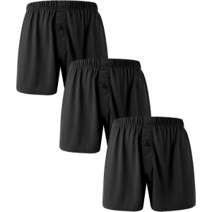 imageBAMBOO COOL Mens Boxers Durable Comfortable Boxer Shorts for Men Loose UltraSoft Mens Underwear 3 or 5 Pack3ablack3