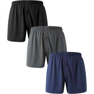imageBAMBOO COOL Mens Boxers Durable Comfortable Boxer Shorts for Men Loose UltraSoft Mens Underwear 3 or 5 Pack3bblackBlueGrey