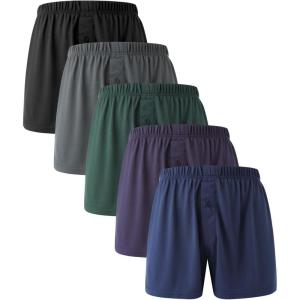 imageBAMBOO COOL Mens Boxers Durable Comfortable Boxer Shorts for Men Loose UltraSoft Mens Underwear 3 or 5 Pack5cblackBluePurpleGreyGreen