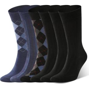 imageBAMBOO COOL Mens Dress Socks Crew SocksBamboo Viscose Lightweight Thin Argyle Pattern Ribbed striped 36 PackMulticolor D6