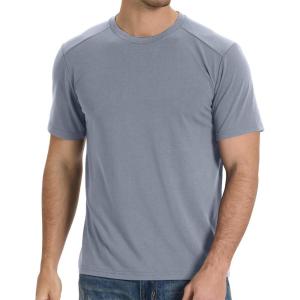 imageBAMBOO COOL Mens TShirts Short Sleeve Shirt Heavyweight Crew Neck T Shirt for Man Moisture Wicking Casual TeesBblue Grey