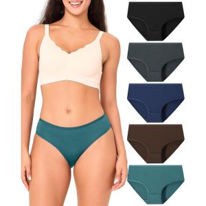 imageBAMBOO COOL Womens Cool briefs Underwear for Women Panties Stretchy Soft Breathable Tag Free Multicolor 5packMulticolor5packb
