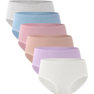 imageBAMBOO COOL Womens Underwear Soft Lace Panties Mid Waisted Seamless Briefs Moisture Wicking Stretchy 6 PackMulticolor5packa