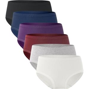 imageBAMBOO COOL Womens Underwear Soft Lace Panties Mid Waisted Seamless Briefs Moisture Wicking Stretchy 6 PackMulticolor5packb
