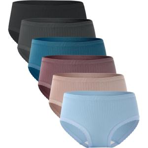 imageBAMBOO COOL Womens Underwear Soft Lace Panties Mid Waisted Seamless Briefs Moisture Wicking Stretchy 6 PackMulticolor5packc