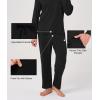 imageBAMBOO COOL Mens Pajama Set Bamboo Viscose Soft Pijamas Sets for Men Long Sleeve Full Length Pants Pjs Sleepwear with PocketsBlack