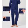imageBAMBOO COOL Mens Pajama Set Bamboo Viscose Soft Pijamas Sets for Men Long Sleeve Full Length Pants Pjs Sleepwear with PocketsNavy Blue