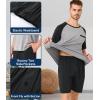 imageBAMBOO COOL Mens Pajama Set Summer Pjs Sleepwear Short Sleeve Shirts Soft Lightweight Sleep Sets Loungewear with PocketsBlack