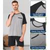imageBAMBOO COOL Mens Pajama Set Summer Pjs Sleepwear Short Sleeve Shirts Soft Lightweight Sleep Sets Loungewear with PocketsBlack