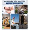 imageBAMBOO COOL Mens Pajama Set Summer Pjs Sleepwear Short Sleeve Shirts Soft Lightweight Sleep Sets Loungewear with PocketsDark Grey