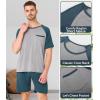 imageBAMBOO COOL Mens Pajama Set Summer Pjs Sleepwear Short Sleeve Shirts Soft Lightweight Sleep Sets Loungewear with PocketsGreen