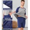 imageBAMBOO COOL Mens Pajama Set Summer Pjs Sleepwear Short Sleeve Shirts Soft Lightweight Sleep Sets Loungewear with PocketsNavy Blue