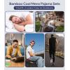 imageBAMBOO COOL Mens Pajama Set Summer Pjs Sleepwear Short Sleeve Shirts Soft Lightweight Sleep Sets Loungewear with PocketsNavy Blue