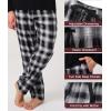 imageBAMBOO COOL Mens Plaid Pajamas Set Soft Sleepwear Long Sleeve Shirts and Woven Pants Lightweight Loungewear Pjs with PocketsBlackWhite Plaid