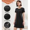 imageBAMBOO COOL Nightgowns for Women Sleepshirts Cute Short Sleeve Dress Pajamas Womens Soft SleepwearBlack