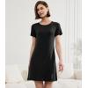 imageBAMBOO COOL Nightgowns for Women Sleepshirts Cute Short Sleeve Dress Pajamas Womens Soft SleepwearBlack