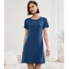 imageBAMBOO COOL Nightgowns for Women Sleepshirts Cute Short Sleeve Dress Pajamas Womens Soft SleepwearDark Blue