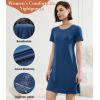imageBAMBOO COOL Nightgowns for Women Sleepshirts Cute Short Sleeve Dress Pajamas Womens Soft SleepwearDark Blue