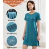 imageBAMBOO COOL Nightgowns for Women Sleepshirts Cute Short Sleeve Dress Pajamas Womens Soft SleepwearGreen