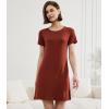 imageBAMBOO COOL Nightgowns for Women Sleepshirts Cute Short Sleeve Dress Pajamas Womens Soft SleepwearRed
