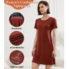 imageBAMBOO COOL Nightgowns for Women Sleepshirts Cute Short Sleeve Dress Pajamas Womens Soft SleepwearRed