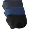 imageBAMBOO COOL Mens Tagless Briefs Coverd Waistband Comfort Soft Underwear with Contour Pouch Breathable Underpants MultipacksBlack blue gray3pack