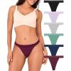 imageBAMBOO COOL Womens Thongs Breathable Underwear High Stretchy Lace Low Waisted Panties Tagless 6 PackMulticoloured B 6pack
