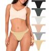 imageBAMBOO COOL Womens Thongs Breathable Underwear High Stretchy Lace Low Waisted Panties Tagless 6 PackMulticoloured a 6pack