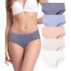imageBAMBOO COOL Womens Underwear Soft Mid Waist Brief Moisture Wicking Panties for Women 5PackMulticolor B5pack
