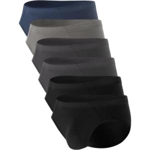 imageBAMBOO COOL Mens Tagless Briefs Coverd Waistband Comfort Soft Underwear with Contour Pouch Breathable Underpants MultipacksBlack gray blue6pack
