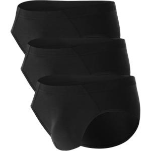 imageBAMBOO COOL Mens Tagless Briefs Coverd Waistband Comfort Soft Underwear with Contour Pouch Breathable Underpants MultipacksBlack3pack