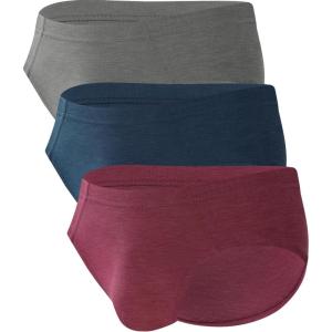 imageBAMBOO COOL Mens Tagless Briefs Coverd Waistband Comfort Soft Underwear with Contour Pouch Breathable Underpants MultipacksBlue gray red3pack