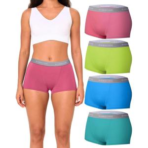 imageBAMBOO COOL Womens Boyshort Panties Cooling Underwear Soft Lightweight Moisture Wicking Boxer Briefs for Ladies 4 PackMulticoloured C 4 Pack