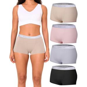 imageBAMBOO COOL Womens Boyshort Panties Cooling Underwear Soft Lightweight Moisture Wicking Boxer Briefs for Ladies 4 PackMulticoloured a 4 Pack