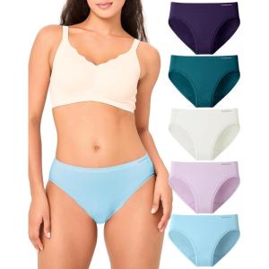 imageBAMBOO COOL Womens Briefs Underwear Leg High Cut Ladies Seamless Panties Soft and Breathable multicolor 5 PackMulticolor5packa