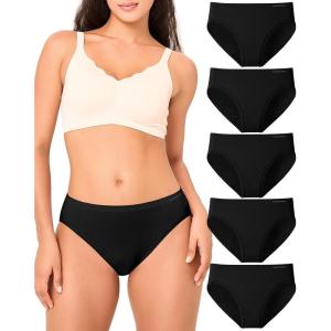 imageBAMBOO COOL Womens Briefs Underwear Leg High Cut Ladies Seamless Panties Soft and Breathable multicolor 5 PackMulticolor5packd