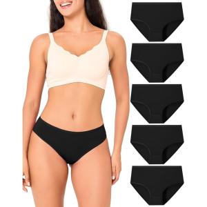 imageBAMBOO COOL Womens Cool Bikini Briefs for Women Panties Stretchy Soft Breathable Underwear 5packBlack5packa
